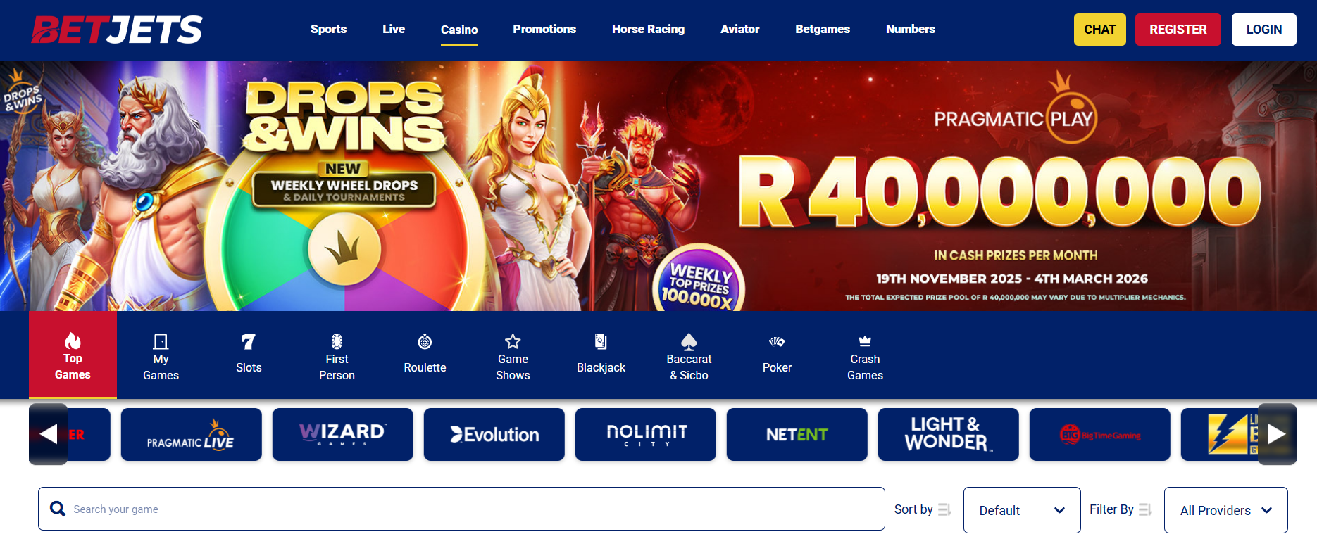 Betjets Casino Games